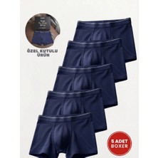 Cennetoğlu Erkek Likralı Pamuklu Boxer Özel Hijyenik Ambalajlı 5'li Paket