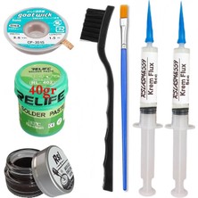 MHM Relıfe RL-402 Krem Lehim 183°C 40GR Havya Uç Temizleyici Flux Lehim Toplama CP-3515 Emme Teli Fırça SETI08