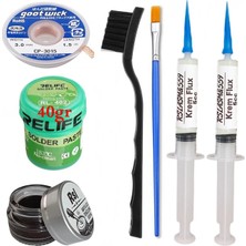 MHM Relıfe RL-402 Krem Lehim 183°C 40GR Havya Uç Temizleyici Flux Lehim Toplama CP-3015 Emme Teli Fırça SETI09