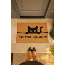 CATEKSSS Kedili Paspas Kapı Önü Paspası Kitty Kapı Önü Kaymaz Paspas Toz Alıcı Kapı Paspas