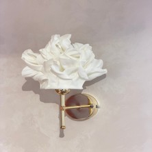 Maison Avf Beyaz Atelier Eva Tasarım Pilli Duvar Aydınlatması Aplik - Alt Parlak Gold