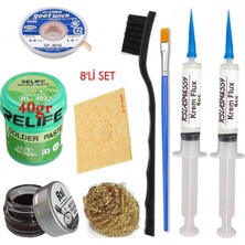 MHM Relıfe RL-402 Krem Lehim 183°C 40GR Havya Uç Temizleyici Seti Flux Lehim Toplama CP-3015 Emme Teli Fırça SET01