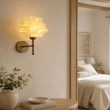 Maison Avf Krem Atelier Eva Tasarım Pilli Duvar Aydınlatması Aplik - Alt Eskitme Gold