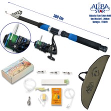 Albastar TTS020 Tam Takım Hobi Kıyı Olta Seti 75-150 gr Atarlı Fiberglas – Hafif, Dayanıklı ve Kullanıma Hazır