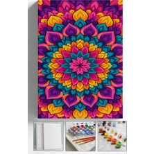 Corvo Sayılarla Boyama Seti Numaralı Tuval Fırça Boya Askı Aparatı Dahil Set 40X50 cm - Mandala