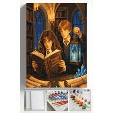 Corvo Sayılarla Boyama Seti Numaralı Tuval Fırça Boya Askı Aparatı Dahil Set 40X50 cm - Hermoni