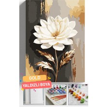 Corvo Sayılarla Boyama Seti Numaralı Tuval Fırça Boya Askı Aparatı Dahil Set 40X50 cm - Golden Tek