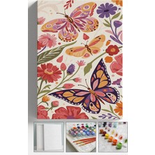 Corvo Sayılarla Boyama Seti Numaralı Tuval Fırça Boya Askı Aparatı Dahil Set 40X50 cm - Bohem Kelebek