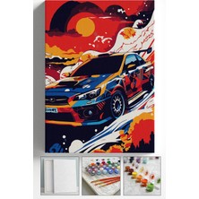 Corvo Sayılarla Boyama Seti Numaralı Tuval Fırça Boya Askı Aparatı Dahil Set 40X50 cm - Cubaru
