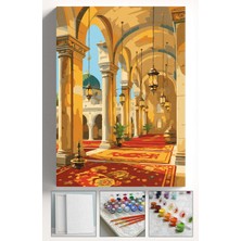 Corvo Sayılarla Boyama Seti Numaralı Tuval Fırça Boya Askı Aparatı Dahil Set 40X50 cm - Camii Avlusu