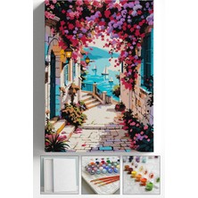 Corvo Sayılarla Boyama Seti Numaralı Tuval Fırça Boya Askı Aparatı Dahil Set 40X50 cm - Porto
