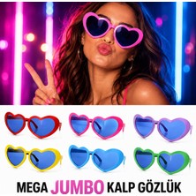 TeknoKapsül Mega Jumbo Kalp Parti Gözlüğü – Renkli 12 Adet