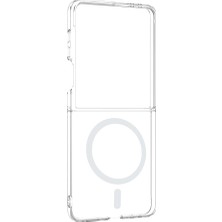AktarMobile Galaxy Z Flip 8 uyumlu Şeffaf MagSafe Kılıf Sararmayan Sert PC Kapak Kamera Çıkıntılı