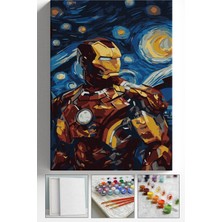 Corvo Sayılarla Boyama Seti Numaralı Tuval Fırça Boya Askı Aparatı Dahil Set 40X50 cm - Iron