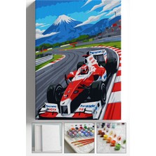Corvo Sayılarla Boyama Seti Numaralı Tuval Fırça Boya Askı Aparatı Dahil Set 40X50 cm - Formula 2
