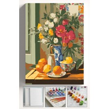 Corvo Sayılarla Boyama Seti Numaralı Tuval Fırça Boya Askı Aparatı Dahil Set 40X50 cm - Taze Limon