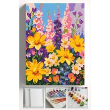 Corvo Sayılarla Boyama Seti Numaralı Tuval Fırça Boya Askı Aparatı Dahil Set 40X50 cm - Sarı Papatyalar