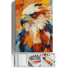 Corvo Sayılarla Boyama Seti Numaralı Tuval Fırça Boya Askı Aparatı Dahil Set 40X50 cm - Renkli Şahin