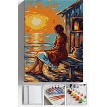 Corvo Sayılarla Boyama Seti Numaralı Tuval Fırça Boya Askı Aparatı Dahil Set 40X50 cm - Final Sahil