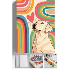 Corvo Sayılarla Boyama Seti Numaralı Tuval Fırça Boya Askı Aparatı Dahil Set 40X50 cm - Golden Kalp