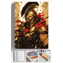 Corvo Sayılarla Boyama Seti Numaralı Tuval Fırça Boya Askı Aparatı Dahil Set 40X50 cm - Spartaküs