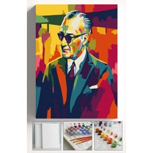 Corvo Sayılarla Boyama Seti Numaralı Tuval Fırça Boya Askı Aparatı Dahil Set 40X50 cm - Takım Elbise Atatürk