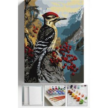 Corvo Sayılarla Boyama Seti Numaralı Tuval Fırça Boya Askı Aparatı Dahil Set 40X50 cm - Sinek Kuşu