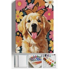 Corvo Sayılarla Boyama Seti Numaralı Tuval Fırça Boya Askı Aparatı Dahil Set 40X50 cm - Kelebekligolden
