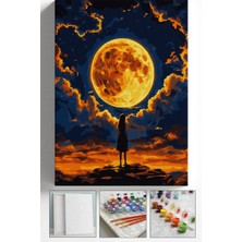 Corvo Sayılarla Boyama Seti Numaralı Tuval Fırça Boya Askı Aparatı Dahil Set 40X50 cm - Güneş ve Kadın