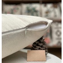 TeknoKapsül 2 Adet 40X40 cm Punch Papatya Desenli Gizli Fermuarlı Kırlent Kılıfı Dekoratif Yastık Kılıfı Salon Oturma Odası Kırlent Seti