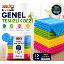 Cash Dukkan Mikrofiber Bez 12'li Ekonomik Paket (40X40) Yüksek Emici Temizlik Bezi Seti