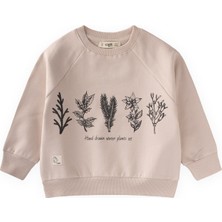 Cigit Ağaç Baskılı Sweatshirt 1-7 Yaş Kum