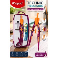 ArtMaster Mor Metal Pergel Seti 3 Parça 1 Adet Maped Technic 291013 Precision Profesyonel Pergel Çizim Matematik Geometri Mimari