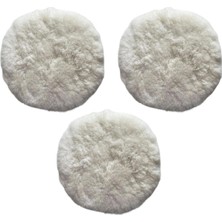TeknoKapsül (3 Adet) Koyun Postu Pedi Ø 125 mm Pasta Cila Polisaj Süngeri Cırt Tabanlı Kuzu Postu Yünü Keçesi Parlatma