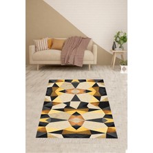 TeknoKapsül Pelangi Geometrik Taş Desenli Renk Bloklu Yıkanabilir Kaymaz Taban Leke Tutmaz Modern Salon Halısı ve Yolluk, Karışık Renkli 180 x 280