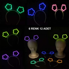 Glow Karanlıkta Yanan Fosforlu Yıldız Taç 12 Adet