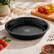 Alev Emaye Yuvarlak Tart Kalıbı 30 cm – 4 cm Derinlik, Kolay Temizlenen, Çok Amaçlı