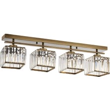 TeknoKapsül Avonni AV-60230-4EY Eskitme Kaplama Modern Avize E27 Metal Kristal 80X15CM