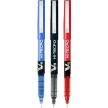 TeknoKapsül Pilot V5 Sıvı Mürekkep Roller Tükenmez Kalem - 1mavi + 1siyah + 1 Kırmızı, (9000014712)