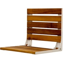 TeknoKapsül Duvara Monte Katlanır Ahşap Duş Oturağı 38X38 (Beyaz) Duş Sandalyesi