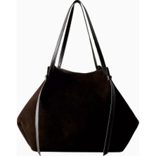 Anthropologie Süet Deri Shopper Kadın Omuz Çantası