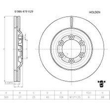 Bosch Dpmix-Hb Ön Fren Diski Hava Kanalli Isuzu D-Max 2.5l 4ja1-Tc Euro5 4x2 4x4 TFR86 TFS86 12- 1.9l RZ4E-TC Eu Ro6 TFR87 TFS87 18- 300 Çap x 6 Bijon - Adet Disk Idır