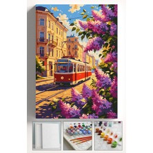 Corvo Sayılarla Boyama Seti Numaralı Tuval Fırça Boya Askı Aparatı Dahil Set 40X50 cm - Taksim Tanvay