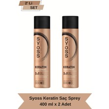 TeknoKapsül Syoss Keratin Saç Spreyi, 400 ml x 2 Adet, 3'ü 1 Arada 73325310631660