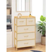 TeknoKapsül Digithome Bambu 5 Çekmeceli Dolap Organizer Çok Amaçlı Düzenleyici Şifonyer DB-0013