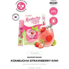 Probiyotik ve Lif Içeren Bağırsak Sağlığı Destekli Şekersiz Içecek Kombucha Strawberry Kiwi