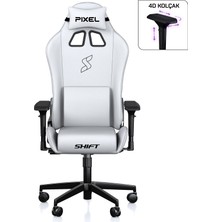 Pixel Shift Beyaz Kumaş Oyuncu Koltuğu