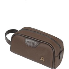 TeknoKapsül M 433 Mega Bag Kanvas El/clutch/makyaj/tıraş Çantası Kahverengi