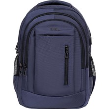 TeknoKapsül Dada 05 Laptop Dizüstü Bilgisayar Çantası 14"-15,6" Inç Ortaokul Lise Üniversite Okul Çantası Unisex Gündelik Kadın Erkek Sırt Çantası USB Type-C Aparat Darbe Emici Koruma Su Geçirmez Kumaş (Siyah)