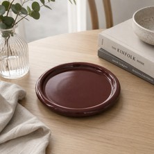 Beige & Stone Seramik Kahverengi Donut Kahvaltı Pasta Yemek ve Tatlı Servis Tabak 25 cm